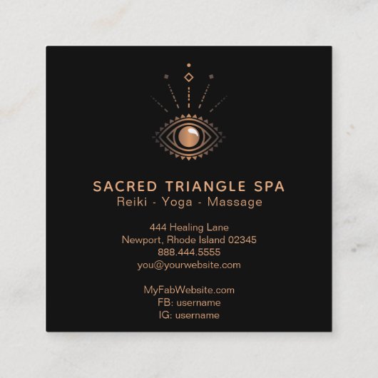 *~*錬金術師神秘的なアイシャーマンの神聖な幾何学 スクエア名刺 (裏面)