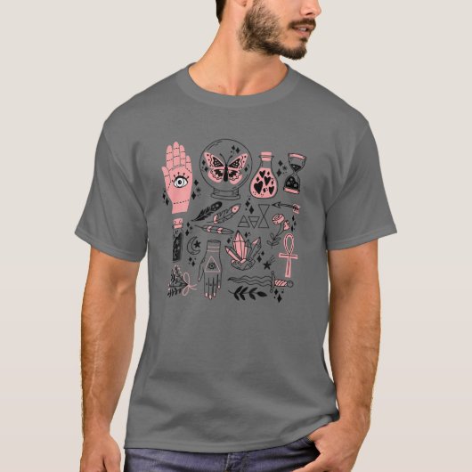 錬金術 – オカルト – 魔女 – ウィザード – 神秘的 – 魔法 Tシャツ (正面)