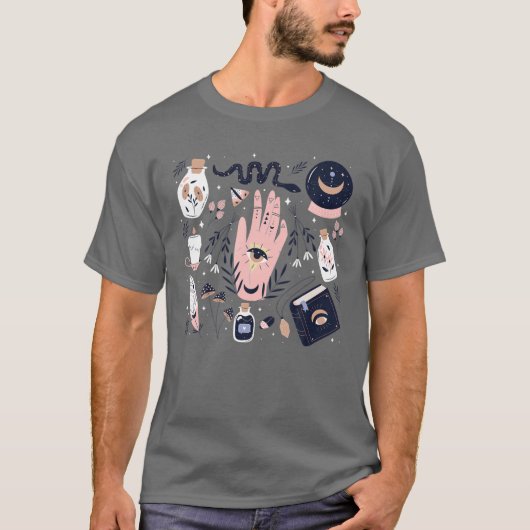 錬金術 – オカルト – 魔女 – ウィザード – 神秘的 – 魔法 Tシャツ (正面)