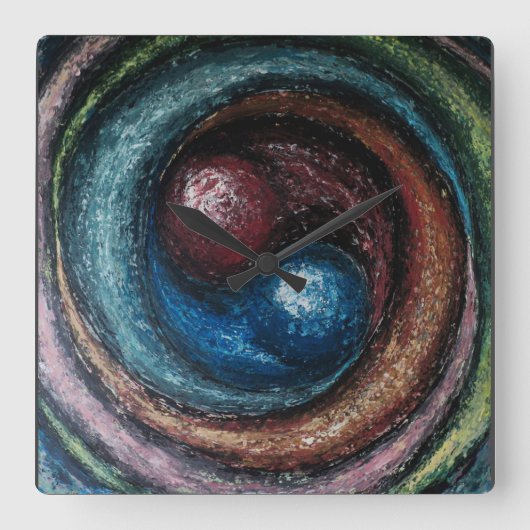 「錬金術」ラモナ・デュミレッスク スクエア壁時計 (正面)