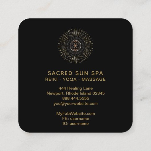 *～*錬金術 – Mandara Shaman SUN Scrice Geometry スクエア名刺 (裏面)