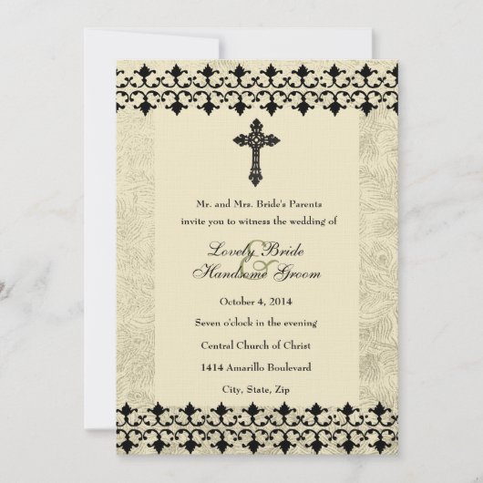 錬鉄のケルト十字の結婚式招待状 招待状 (正面)