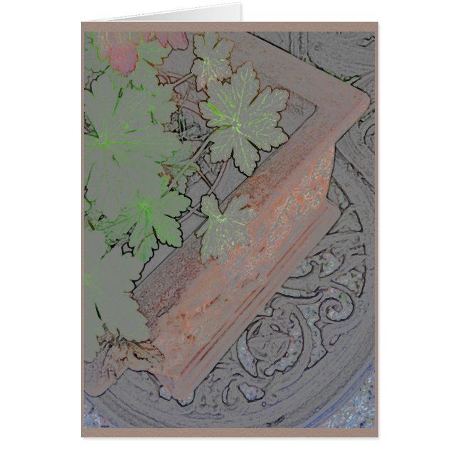 錬鉄のテーブルのテラコッタプランター (正面)