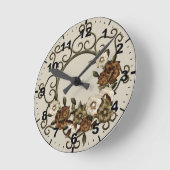錬鉄華美フローラデザイン ラウンド壁時計 (傾斜)