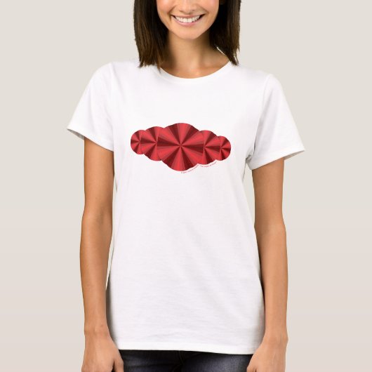 錯視レッド 女性用ライトシャツ Tシャツ (正面)