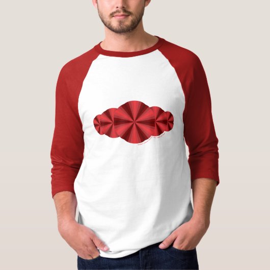 錯視効果レッド メンズライトシャツ Tシャツ (正面)