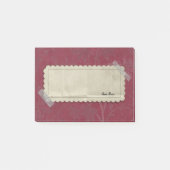 録音されたラベルが付いているBurgandyの赤い花 ポストイット (正面)