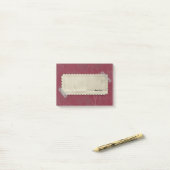 録音されたラベルが付いているBurgandyの赤い花 ポストイット (デスク上)