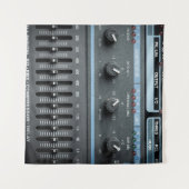 録音中の多数のボタンのカラーイメージ タペストリー (正面(横))