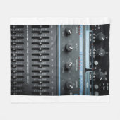 録音中の多数のボタンのカラーイメージ フリースブランケット (正面(横))