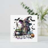 鍋をかき回す骸骨魔女 招待状 (スタンド正面)