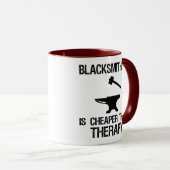 鍛冶はセラピーより安いおもしろい マグカップ (正面右)