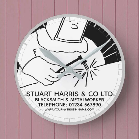 鍛冶屋と金属職人 ラウンド壁時計