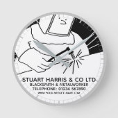 鍛冶屋と金属職人 ラウンド壁時計 (正面)