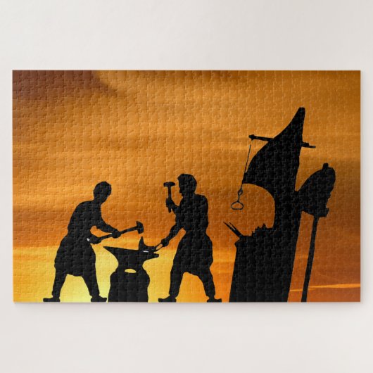 鍛冶屋の夕日。 ジグソーパズル (横)