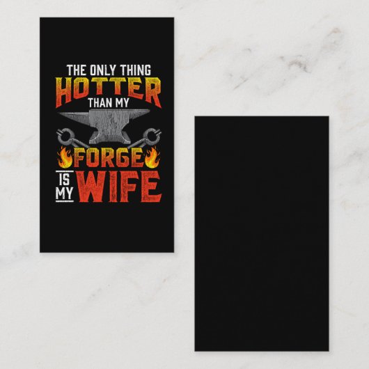 鍛冶屋の夫が父おもしろいの日に贈る贈り物 名刺 (正面/裏面)