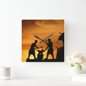 鍛冶屋の日没。 スクエア壁時計 (ホーム)