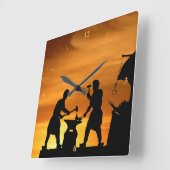 鍛冶屋の日没。 スクエア壁時計 (傾斜)