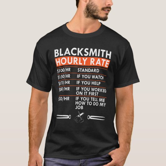 鍛冶屋の時給Blacksmithingの労働率 Tシャツ (正面)