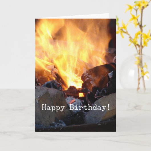 鍛冶屋の炉、誕生日おめでとうございます カード (黄色い花)
