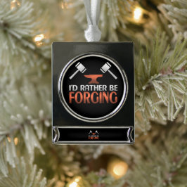 鍛冶屋の鍛冶金槌を鍛えたいんだ シルバープレートバナーオーナメント