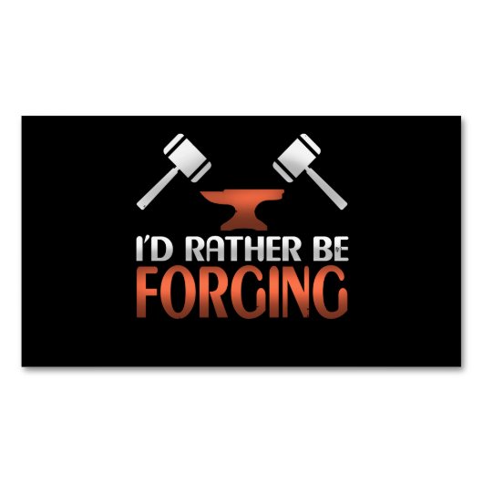 鍛冶屋の鍛冶金槌を鍛えたいんだ マグネット名刺 (正面)