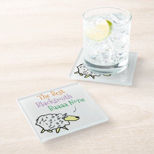 鍛冶屋ガラスのコースターのための羊のデザイン ガラスコースター (アングル)