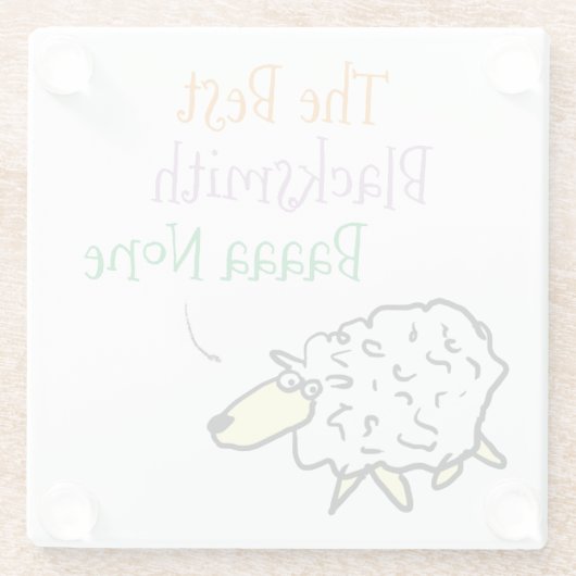 鍛冶屋ガラスのコースターのための羊のデザイン ガラスコースター (裏面)