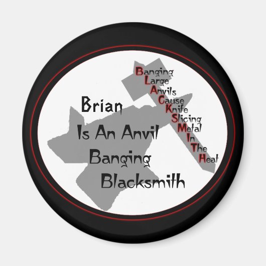 鍛冶屋パーソナライズされた マグネット (正面)