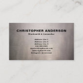 鍛冶屋 – シートメタル擦り切れたのアンビル 名刺 (裏面)