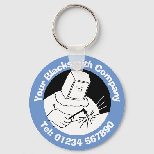 鍛冶屋、溶接機、鉄鋼加工業者 キーホルダー (正面)