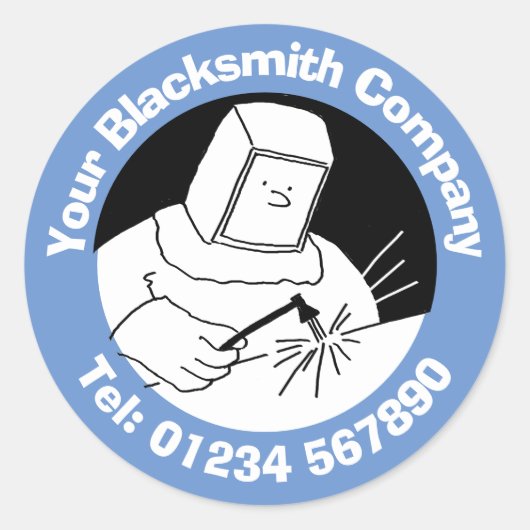 鍛冶屋、溶接機、鉄鋼加工業者 ラウンドシール (正面)