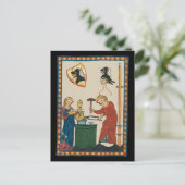 鍛冶鍛造ヘルメット中世アート ポストカード (スタンド正面)