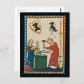 鍛冶鍛造ヘルメット中世アート ポストカード (正面/裏面)