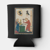 鍛冶鍛造ヘルメット中世アート 缶クーラー (裏面)