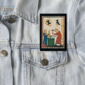 鍛冶鍛造ヘルメット中世アート 缶バッジ (インサイチュ)