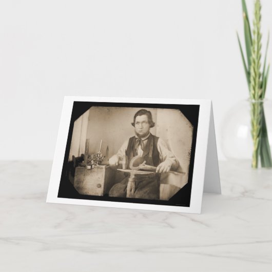 鍛治屋の働く銀板写真1846年 カード (正面)