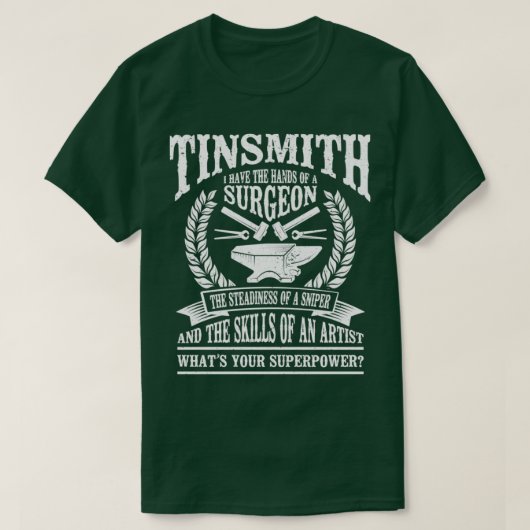 鍛造メタル加工ブラック神話ブラックスミスTinsmith Tシャツ (デザイン正面)