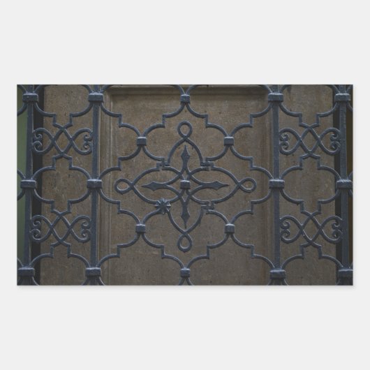 鍛錬鉄格子ヴィンテージ建築金属deta 長方形シール (正面)