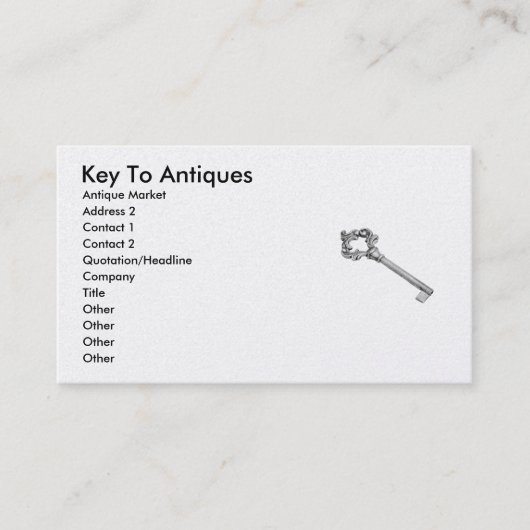 鍵からアンティークアンティーク市場 名刺 (正面)