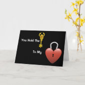 鍵からハートへ – ロマンスグリーティングカード カード (黄色い花)