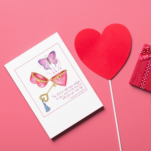 鍵からハートバレンタインデーカード（カスタマイズ可能） シーズンカード