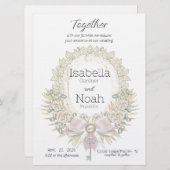 鍵からハートフエレガントラット結婚式招待状 招待状 (正面/裏面)