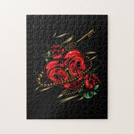 鍵からハート ジグソーパズル (縦)