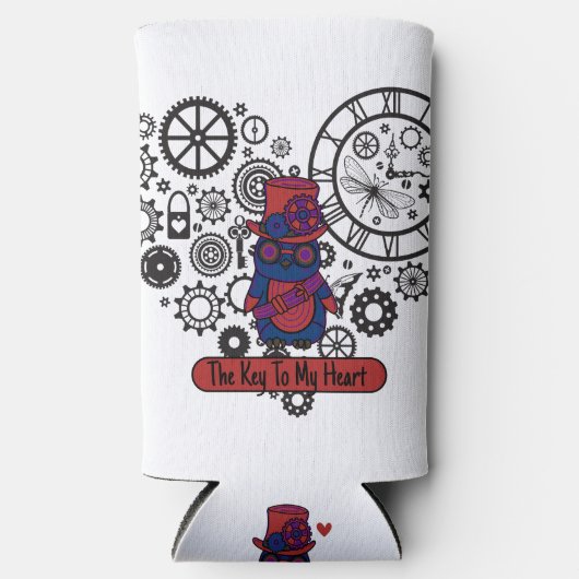 鍵からハート スリム缶クーラー (正面)