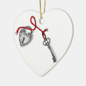 鍵からハート セラミックオーナメント (左)