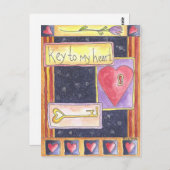 鍵からハート ポストカード (正面/裏面)