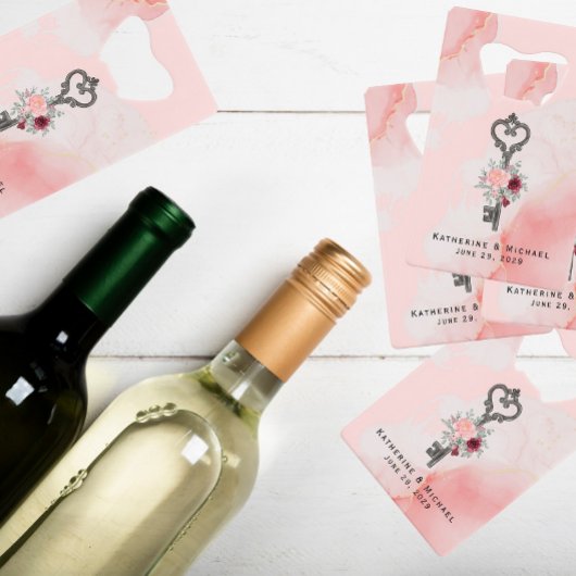 鍵からマイハートボトルオープナー結婚式の引き出物 クレジットカード栓抜き