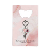 鍵からマイハートボトルオープナー結婚式の引き出物 クレジットカード栓抜き (正面)