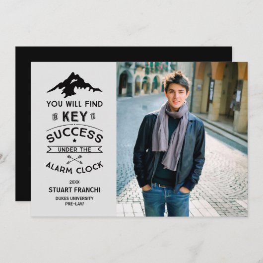 鍵から合格ユーモアのある招待状 招待状 (正面/裏面)